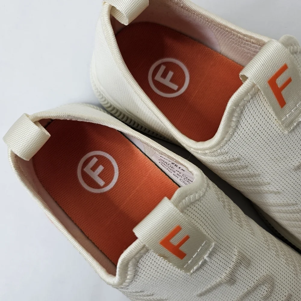 French Connection Men's Dart Slip On Sneakers White Orange FCUK Size 8